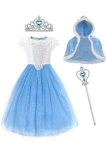 Cinderella Princess Dress Girls Fancy Party Costume Christmas Cosplay Dress Up - Picture 1 of 8