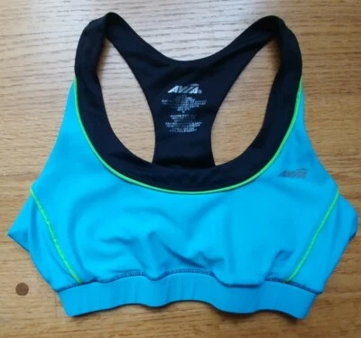 Sujetador deportivo Avia acolchado yoga correr azul negro espalda deportiva talla XS USADO EN EXCELENTE ESTADO Foto 1 de 3