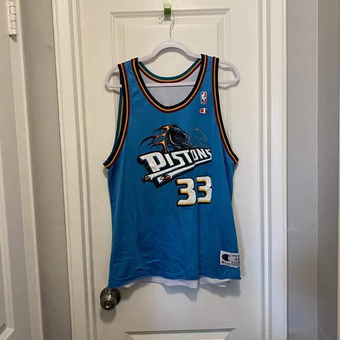 DETROIT PISTONS GRANT HILL VINTAGE 90s CHAMPION REVERSIBLE NBA BASKETBALL JERSEY Cover