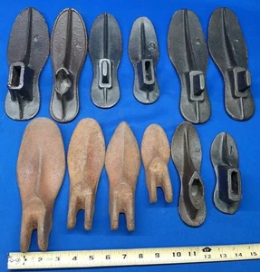 Lot Of 12 Vintage Cast Iron Cobbler Shoe Lasts Antique Shoemaker Tools Forms - Bild 1 von 11