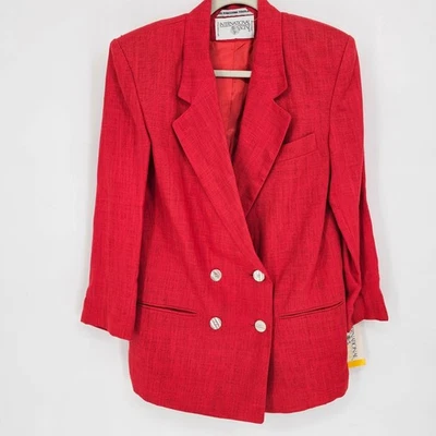 VTG Deadstock International Scene Linen Blazer Double Breasted 100% Linen NWT - Image 1 of 4