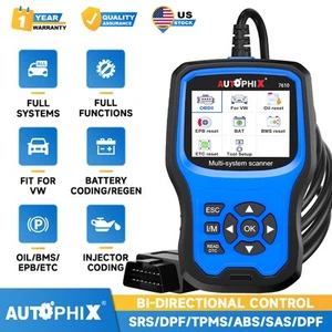 Autophix 7610 All System Diagnostic Tool TPMS Oil EPB ABS DPF Reset OBD2 Scanner - Picture 1 of 10