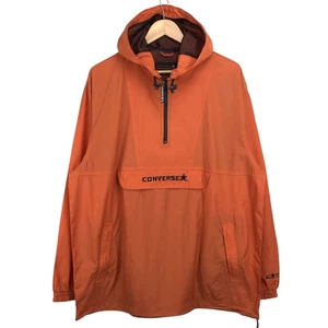 Vintage 90s Converse Orange Anorak Pullover Windbreaker Hoodies LL - Picture 1 of 8