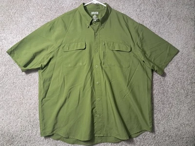 Duluth Trading Co Casual Button-Up Shirt Men's Green 2XL Polyester - Image 1 of 4