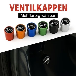 4x Ventilkappen Reifen für Audi Logo Aluminium Auto Staubschutz Kappen - Picture 1 of 12