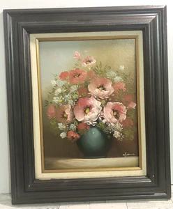 Mid Century Oil Painting Traditional Still Life Floral Signed & Framed Yvonne - Picture 1 of 9