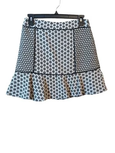 Falda Flippy Ann Taylor LOFT Mixta Jacquard 4P. Cremallera lateral forrada negra/blanca - Imagen 1 de 6