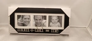 BILDERRAHMEN "Mama + Papa = Ich" Bilderrahmen - Platz für drei 3" x 3" Fotos  - Bild 1 von 2
