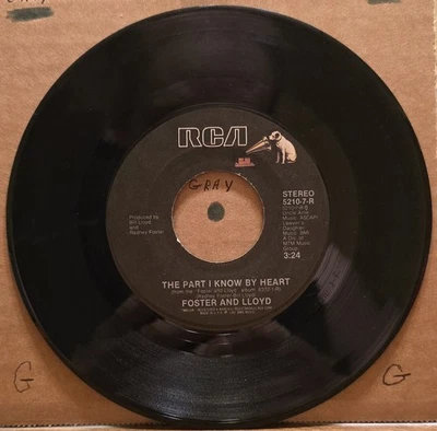 Foster and Lloyd: Part I Know By Heart / Crazy Over You - 45rpm Vinyl Records  — 第 1/3 张图片