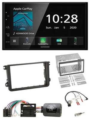 Kenwood Bluetooth Lenkrad DAB USB 2DIN Autoradio für Skoda Fabia 5J 2007-2014 - Bild 1 von 4