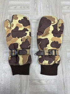 Vintage Men Medium Cabela’s Gore-Tex Thinsulate Camo Mitten Gloves Woodland - Picture 1 of 18