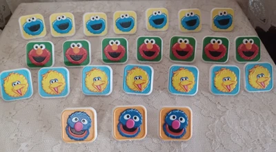 Sesame Street Rings, 24 Cupcake Toppers Elmo, Big Bird, Cookie Monster FOOD SAFE - Image 1 of 4