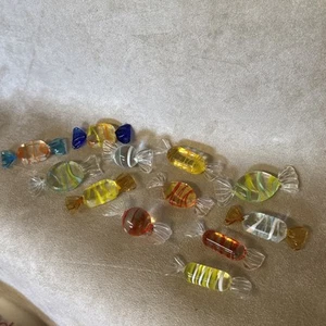 Vintage Art Glass Wrapped Candy Murano Style Hand Blown 12 Pieces - Picture 1 of 5