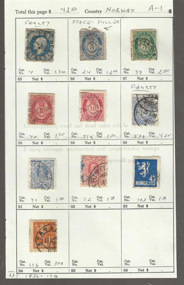 NORWAY...Sc #153/930; B5/7; J4; O55... б/у...1930/88...11 Diff...SCV $22,50 - Изображение 1 из 1