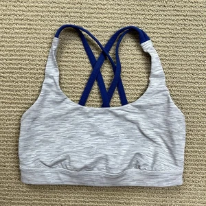 Lululemon BH Damen Größe 4 Grau Träger Sport BH Yoga Laufen - Bild 1 von 11