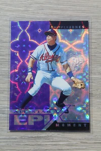 1998 PINNACLE PLUS EPIX MOMENT PURPLE #E15 CHIPPER JONES + A.JONES ORANGE +6 RC - Picture 1 of 10