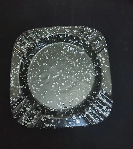 Boho MCM Aschenbecher schwarz/weiß Splatter 9x9 - Bild 1 von 4