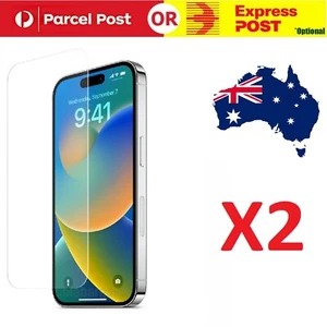 2X Tempered Glass Screen Protector For iPhone 16 15 14 13 12 11 XR Pro Max Plus - Picture 1 of 5