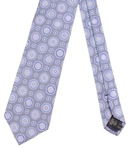 NEUESTE Ermenegildo Zegna blau & silber Mosaik Medaillon gewebte Seidenkrawatte - Bild 1 von 5