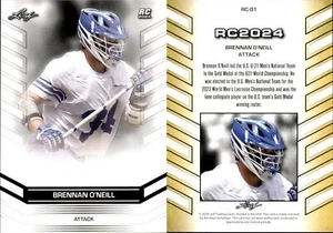 2024 Leaf RC ROOKIE BRENNAN O'NEILL #RC-01 DENVER OUTLAWS LACROSSE - Zdjęcie 1 z 1
