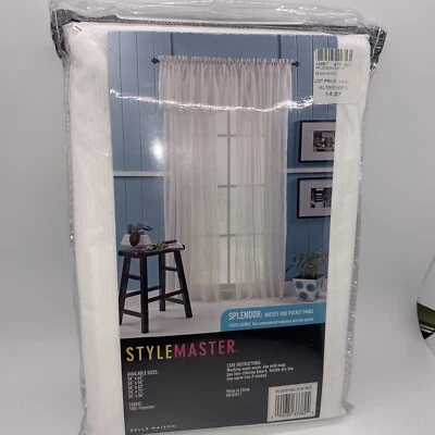 Stylemaster Splendor Batiste Rod Pocket Panel white 84” Length - Image 1 of 4
