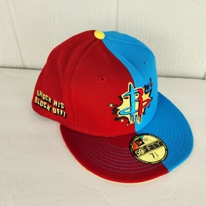 New Era 59FIFTY Houston Rockets Knock His Block Off! Size 7 3/8 Fitted Hat Cap - Picture 1 of 9