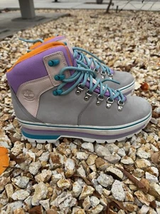 Timberland Euro Hiker L/F Women's Size 9.5 Gray Purple Nubuck Hiker Boots - Picture 1 of 6