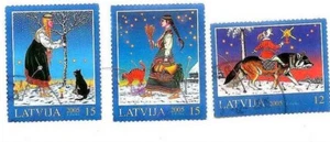 Latvia - Christmas, 2005 - CAT , WOLF, goat - USED - Full set (O) - Picture 1 of 1