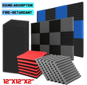Acoustic Wall Panels Studio Sound Noise Proofing Insulation Foam 12''x12''x1'' - Zdjęcie 1 z 17