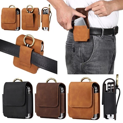 Classic Leather Pouch Case Belt Clip Holster For Samsung Galaxy Z Flip 5/4/3/2 - Image 1 of 4