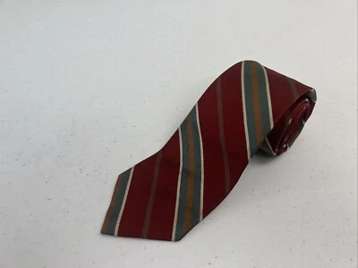 Paul Stuart Men's Red & Green Striped Silk Neck Tie $195 - Image 1 of 4