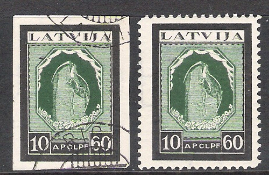 LETONIA 1933 CORREO AÉREO SEMI POSTAL PERF / IMPERF DUO (M/U) Foto 1 de 1