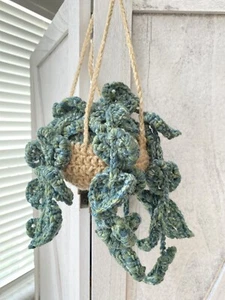 Boho Hanging Monstera Plant Handmade Crochet Home Decor Cottagecore Fairycore - Picture 1 of 5