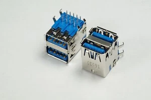 Lot of 2 48406-0003 Molex USB-A 3.0 Connector 18 Position 2 Port Thru Hole RA - Picture 1 of 1