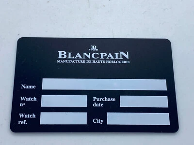 Open Blancpai Watch Warranty Certificate Blank Card - Image 1 of 2