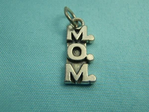Mom Mother 925 Sterling Silver Charm Pendant MADE IN USA - Picture 1 of 6