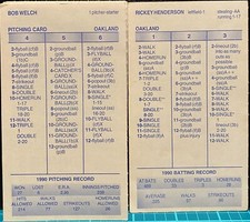 1990 OAKLAND A's, STRAT-O-MATIC Baseball, ORIGINAL, VG to NM, 27 cards