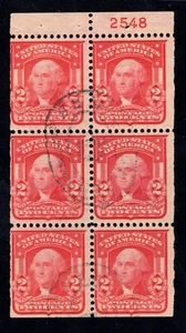 MOMEN: US STAMPS #319p PLATE BOOKLET PANE USED LOT #92964 - Picture 1 of 2