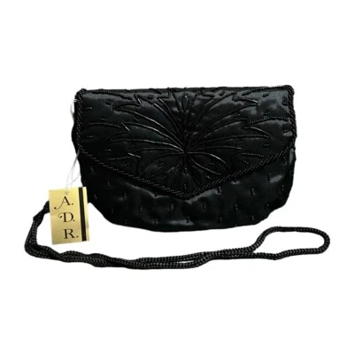 Vintage ADR Black Beaded Evening Purse Style 7203 NWT Formal Bag 7.5”x5” - Image 1 of 4