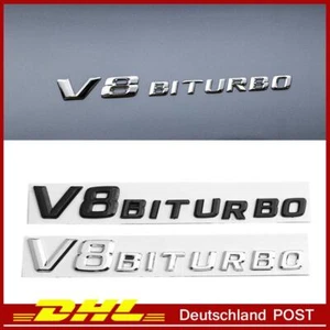 Für Mercedes Benz V8 BITURBO Auto Emblem 2x V8 BITURBO Schriftzug Kofferraum - Bild 1 von 4