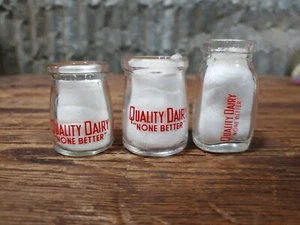 Lot of 3 Different Styles Vintage Quality Dairy None Better Creamer Glass Bottle - Picture 1 of 6