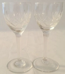Pair of Cut Crystal Cordial Glasses - Picture 1 of 4