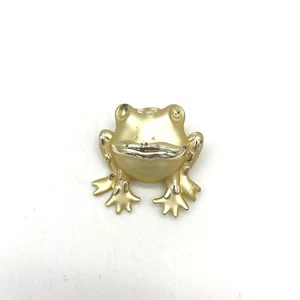 Broche de rana prendedor tono dorado solapa joyería animal lindo Kawaii - Imagen 1 de 3