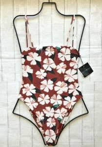 TRAJE DE BAÑO STONE FOX SUNBURNT HIBISCUS SHANTI CADERA ALTA DE UNA PIEZA (L) NUEVO CON ETIQUETAS $190 - Imagen 1 de 5