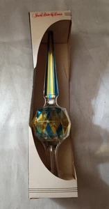 VINTAGE Jewel Brite by Decor Albero Infrangibile Topper MCM Oro Blu Diamante 10" - Foto 1 di 6