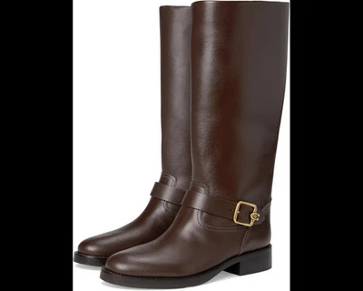 Botas de montar Coach Madeline para mujer de cuero marrón pantorrilla ancha altas - nuevas sin caja - talla 6 Foto 1 de 4