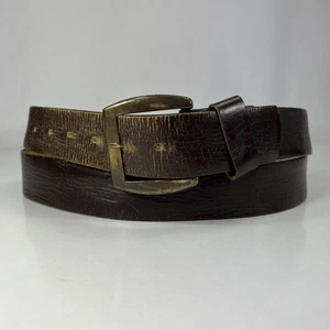 Cinturón de cuero de oveja marrón muy usado vintage - Hecho en EE. UU. - Para hombre talla 50 - Imagen 1 de 9