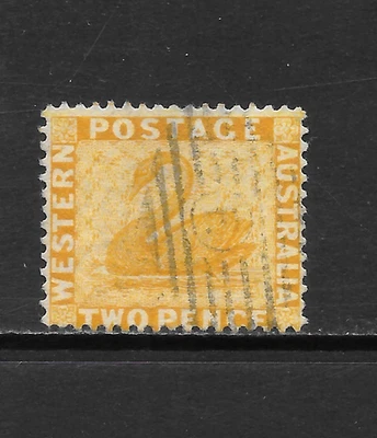 WESTERN AUSTRALIA SCOTT 50 USED FINE - 1882 2p YELLOW SWAN ISSUE - Image 1 of 2