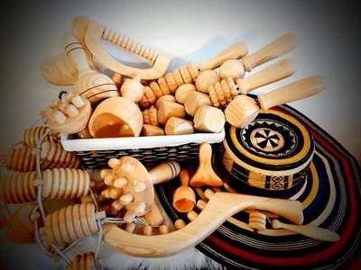 Maderoterapia Colombiana / Colombiana Madera Terapia 16 piezas Kit/Juego (Cuerpo y Facial) Foto 1 de 4