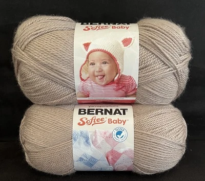 (2) Bernat SOFTEE BABY Yarn LITTLE MOUSE #30010 Tan Beige, 5 oz. - Image 1 of 4